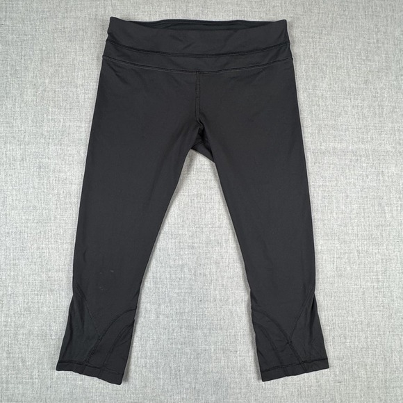 lululemon athletica Pants - Lululemon Capri Leggings Womens Small Black Zip Pocket Running Yoga Athletic